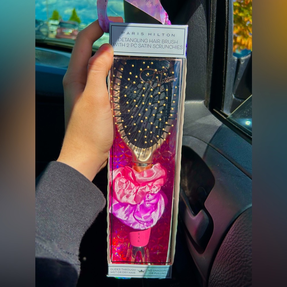 NWT Paris Hilton Pink Hairbrush
